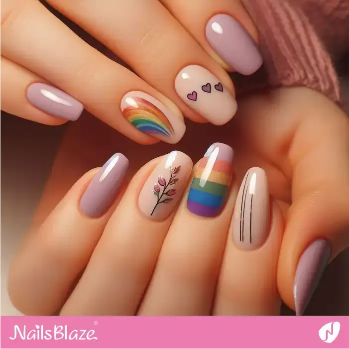 Vintage Gradient Rainbow Nail Design | Pride | LGBTQIA2S+ Nails - NB2081